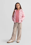 Girls wide leg joggers beige with cargo pockets 7-15 years