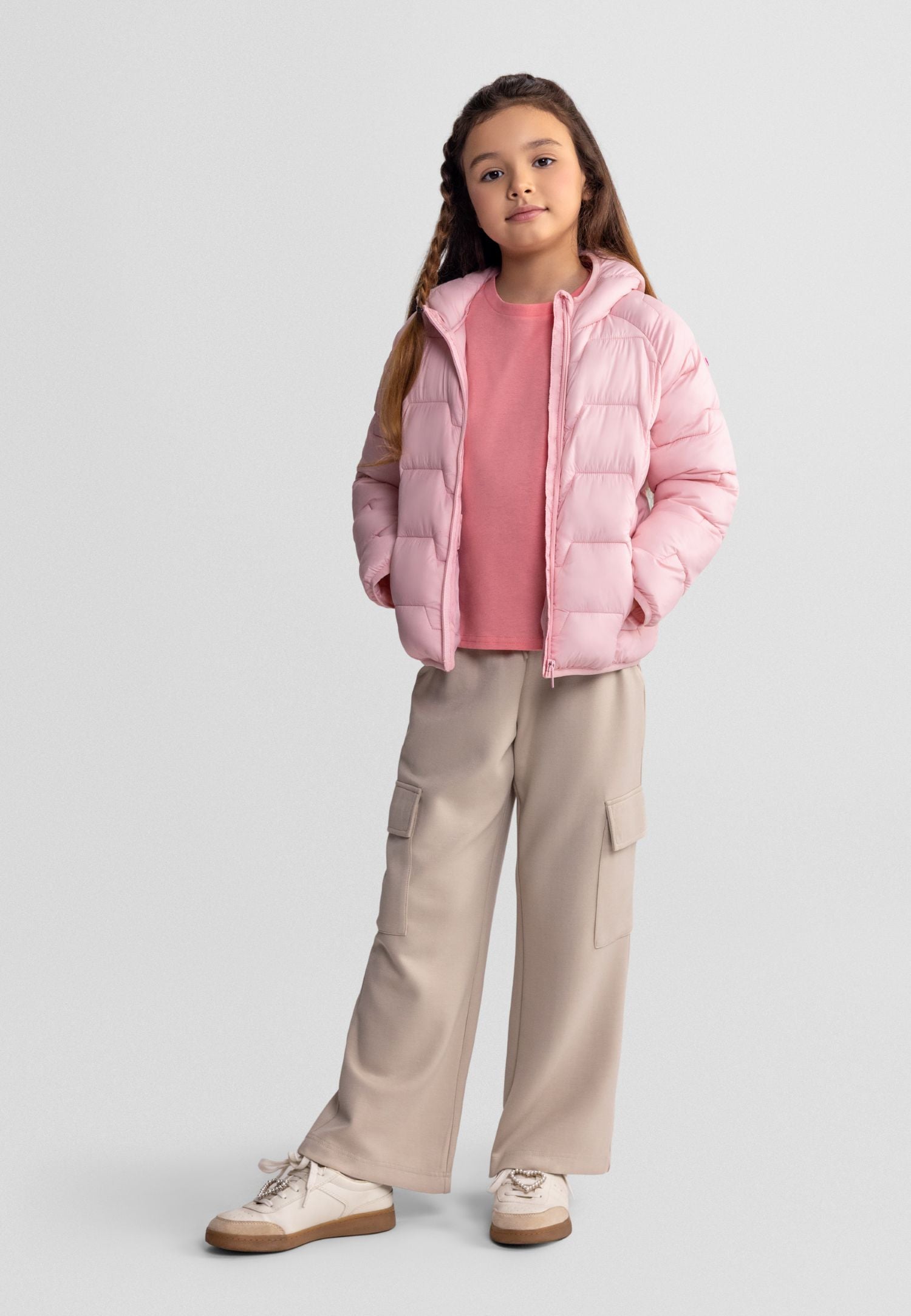 Wide Leg Joggers, Beige, Cargo Pockets - 1