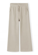 Beige wide leg joggers for girls with adjustable waist and side pockets featuring a comfortable and modern design.