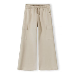 Women's wide-leg cargo trousers in beige