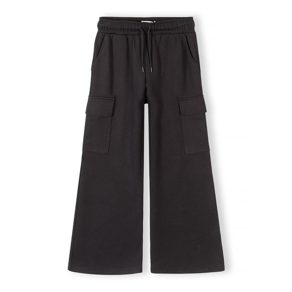 Women's wide-leg cargo trousers in black — complete product view for square Shop card