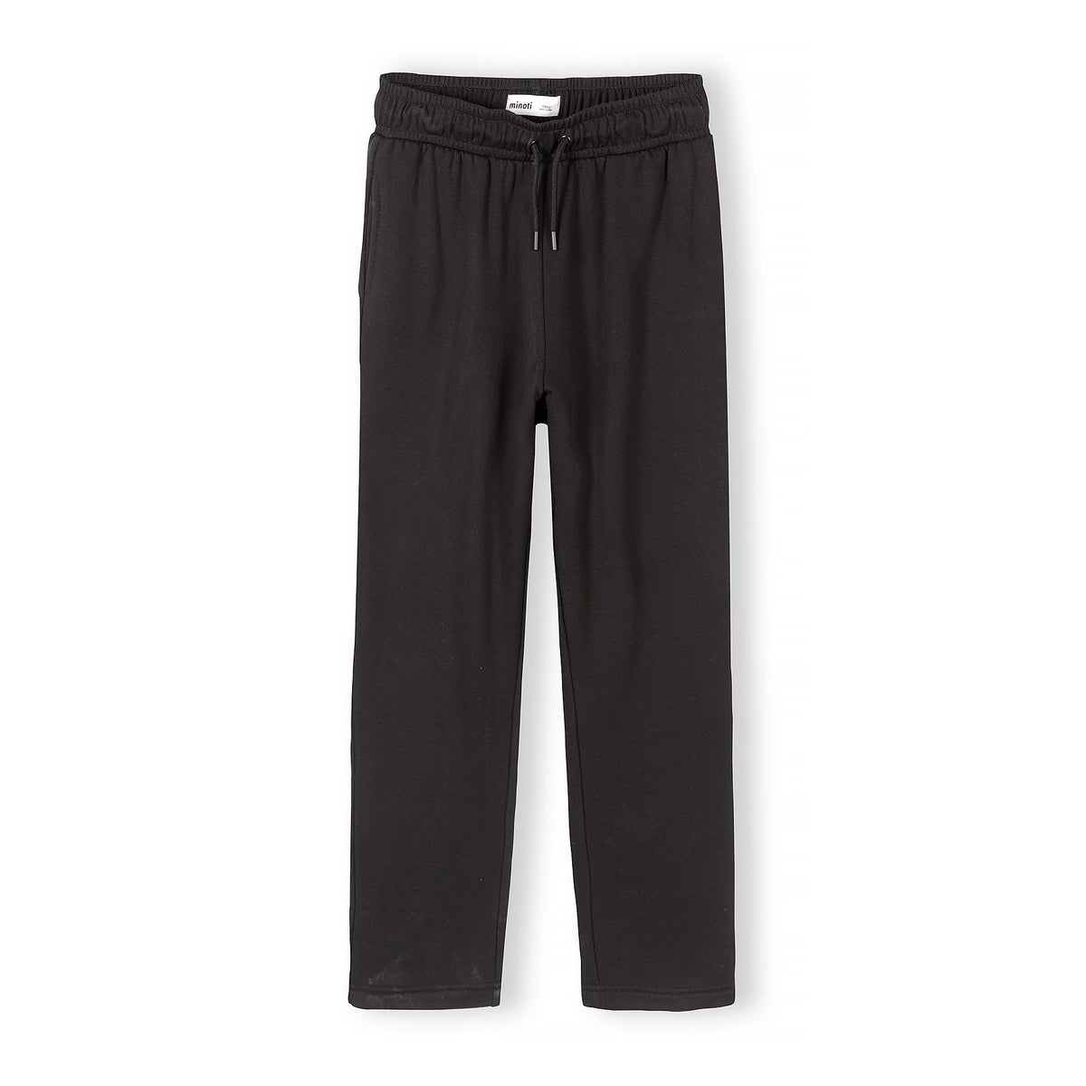 Women's straight-leg drawstring trousers in black — complete product view for square Shop card