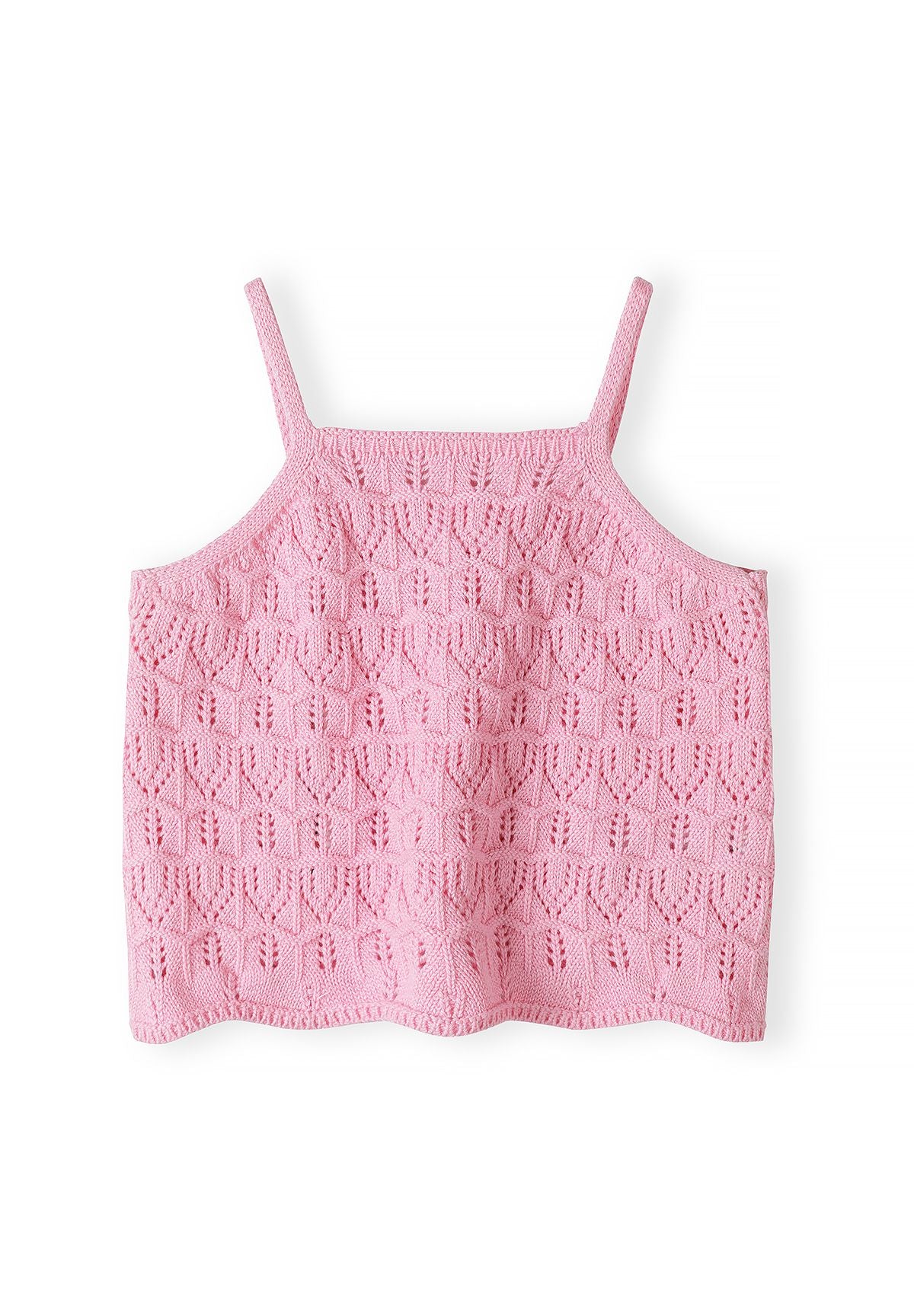 Crochet Two-Piece Set, Pink, Strappy Top & Shorts - 2