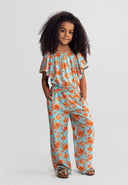 Girls viscose floral set light blue 3-15 years