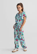 Girls viscose tropical print set mint 3 to 15 years