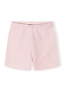 Soft pink girls activewear shorts with clean design, perfect for comfortable kids and baby fashion wear.