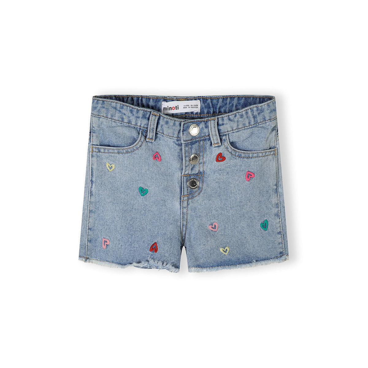 Girls' denim shorts in blue — complete product view for square Shop card