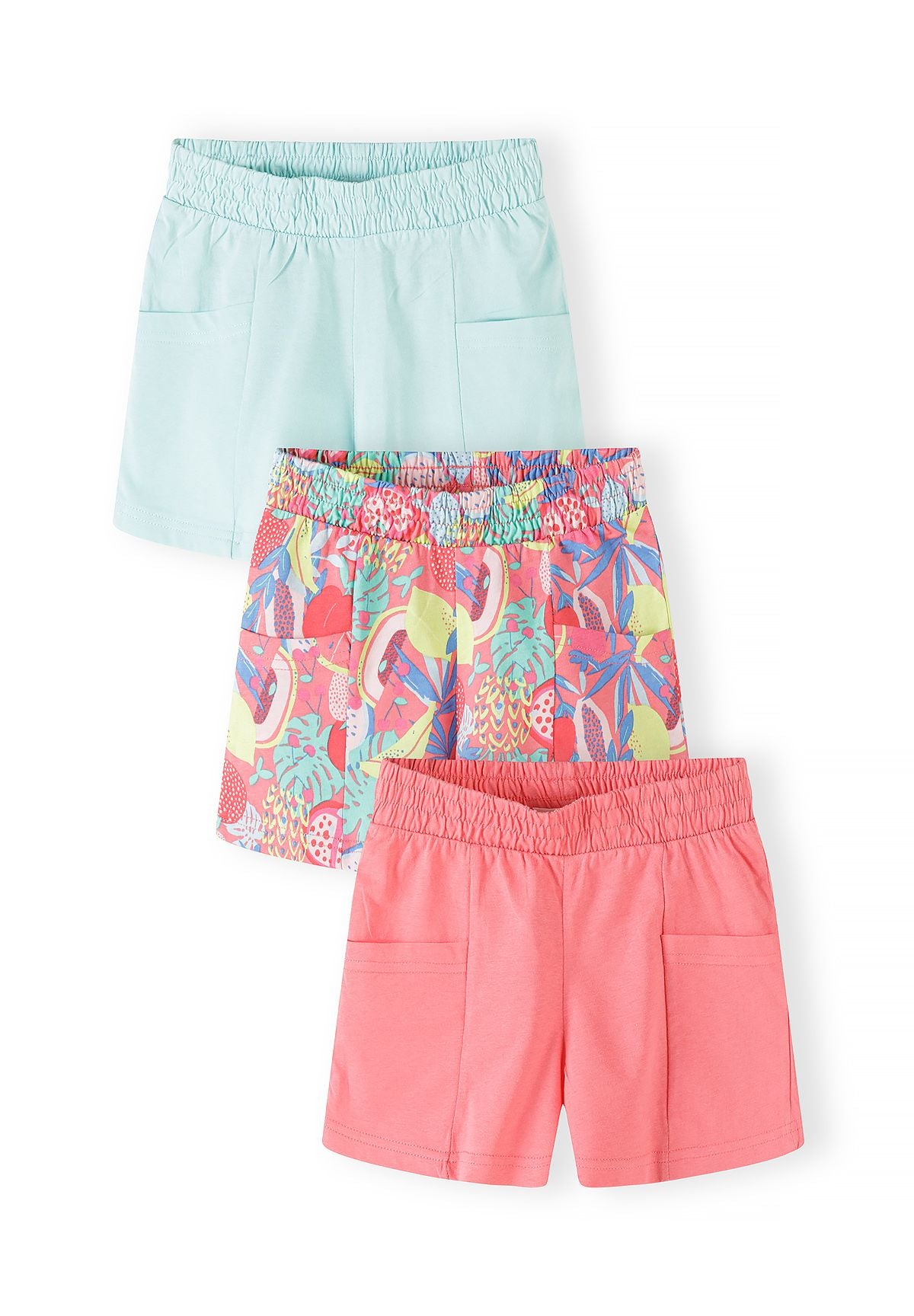 Jersey Shorts 3-Pack Tropical Print Side Pockets - 1