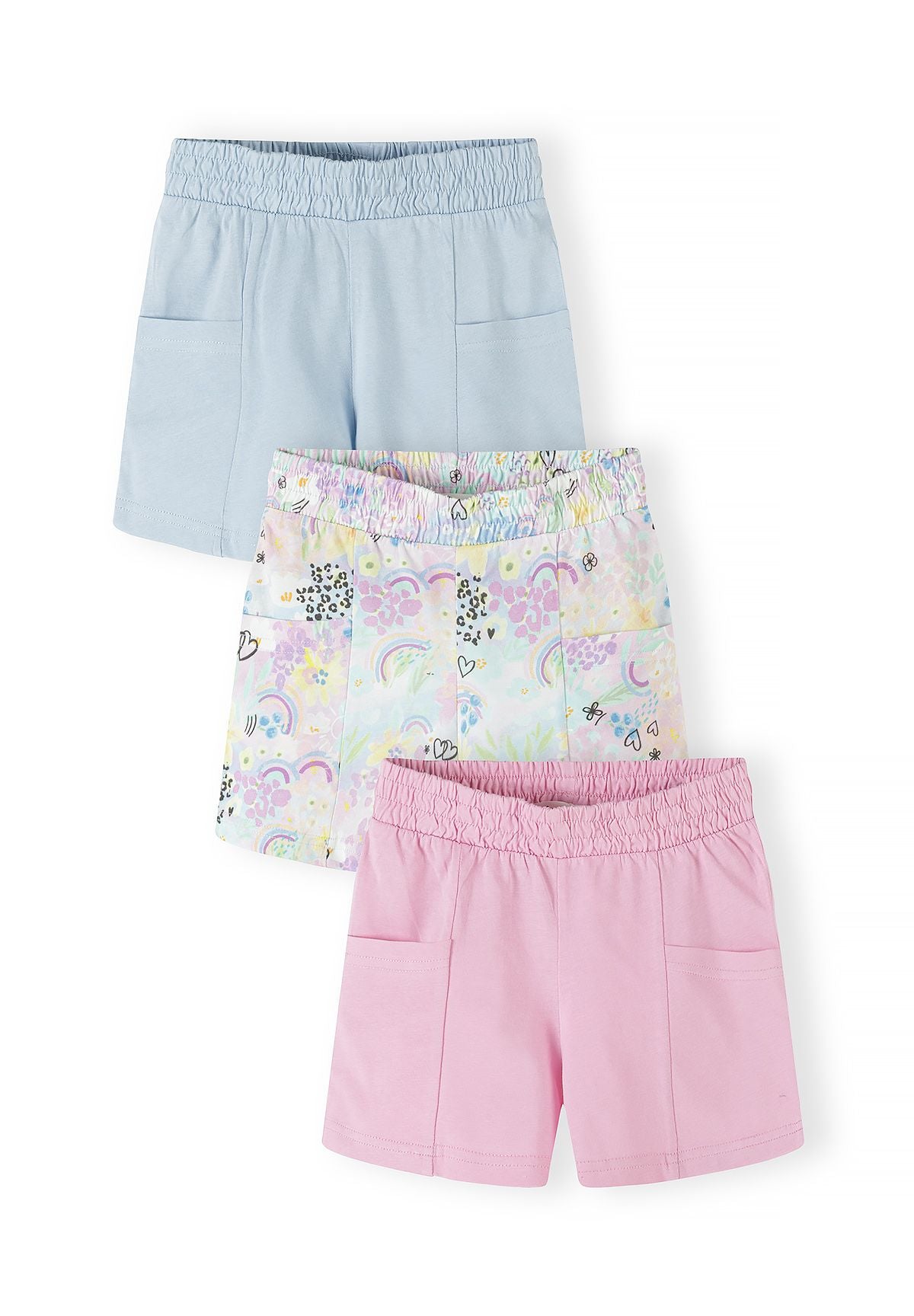 Jersey Shorts 3-Pack, Side Pockets, Pastel Mix - 1