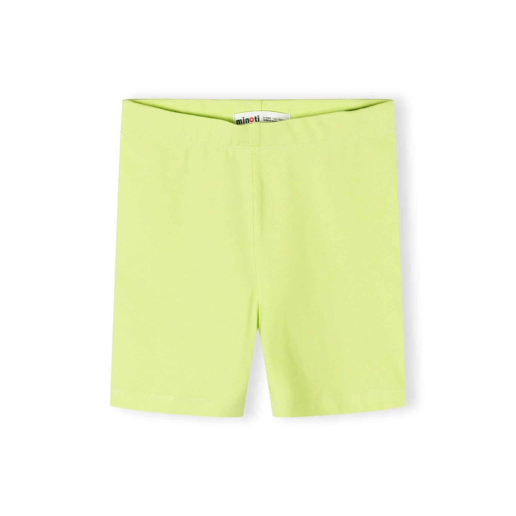 Single pair of bright pink cycling shorts laid flat against white background showing smooth fabric texture and fitted silhouette