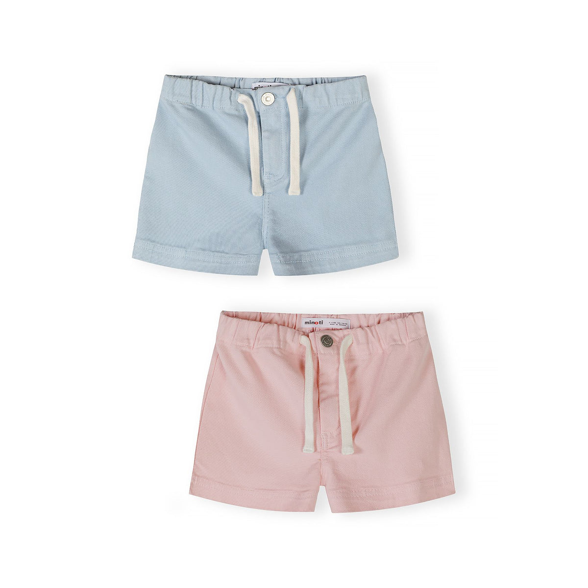 Girls' shorts 2-pack in light blue and pink — complete product view for square Shop card