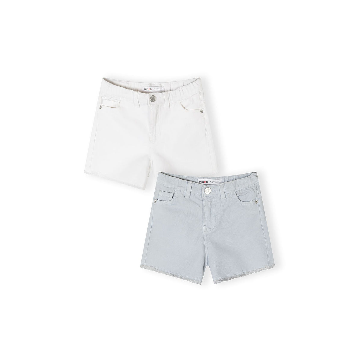 Girls' shorts 2-pack in white and light grey — complete product view for square Shop card
