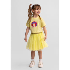 Girls' tulle skirt in yellow