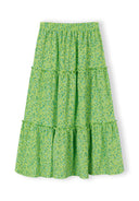 Girls maxi floral print skirt blue elasticated waist 3-15 years