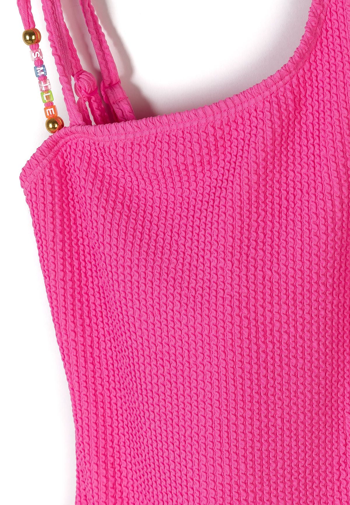 Asymmetrical Swimsuit, Cut-Out Detail, Bright Pink - 3