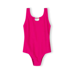 Girls' crinkle swimsuit in bright pink