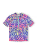 Zestaw koszulka przeciwprądem i spodnie dla dziewczynek fioletowy wzór lamparta 2-14 lat