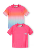 Girls rash tops 2 pack pink blue ombre 2-14 years