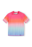 Girls rash tops 2 pack pink blue ombre 2-14 years