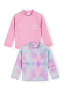 Girls rash vest long sleeve pink blue gradient 3-14 years
