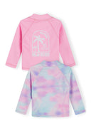 Girls rash vest long sleeve pink blue gradient 3-14 years