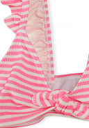 Girls two-piece bikini pink and orange colour block 3-11 years