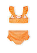 Girls two-piece bikini pink and orange colour block 3-11 years