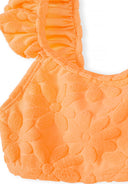 Girls two-piece bikini pink and orange colour block 3-11 years