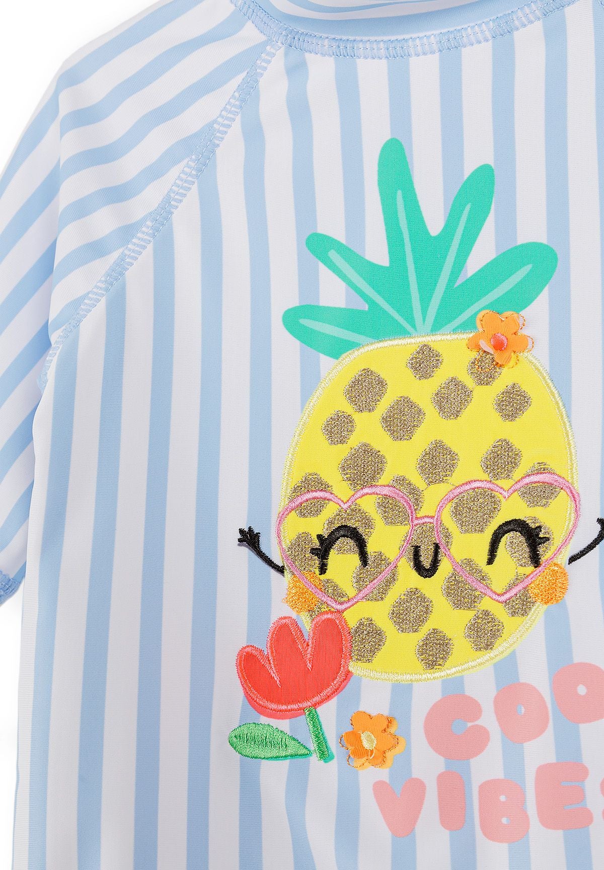 Rash Vest Set, Blue Stripe Pineapple Print - 5
