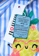 Girls rash vest set blue and white stripes 3 months to 7 years