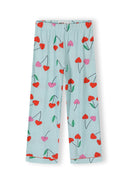 Mädchen Schlafanzug-Set mit langem Arm, blau, Kirschmuster, 3-15 Jahre