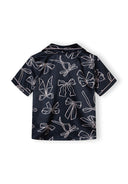 Mädchen Satin-Schlafanzug-Set Marineblau mit Schleifendruck 3 bis 15 Jahre