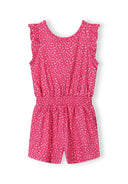 Girls short sleeve floral jumpsuit pink 3-15 years