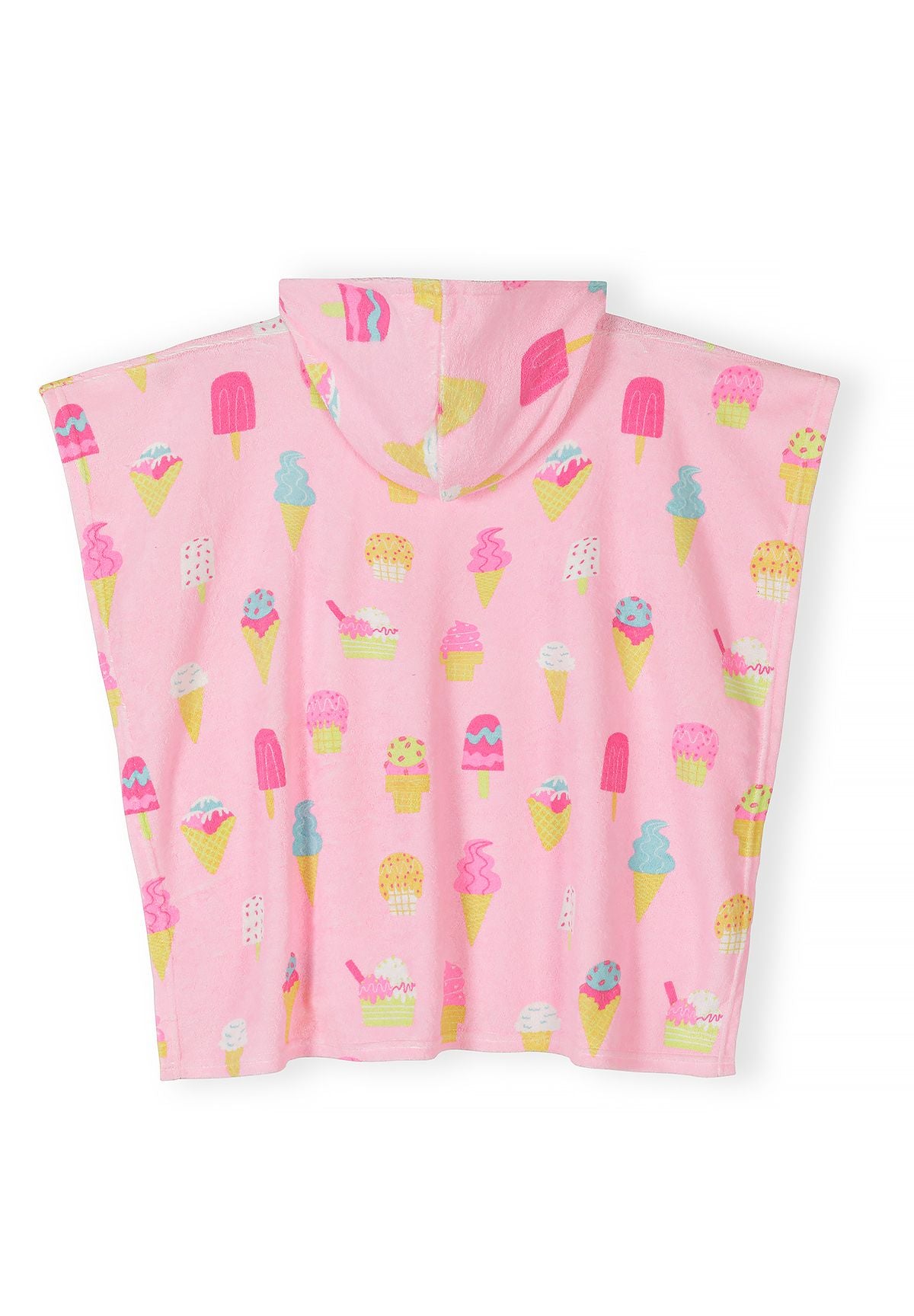 Hooded Towelling Beach Cover-Up, Ice Cream Print, Pink - 2