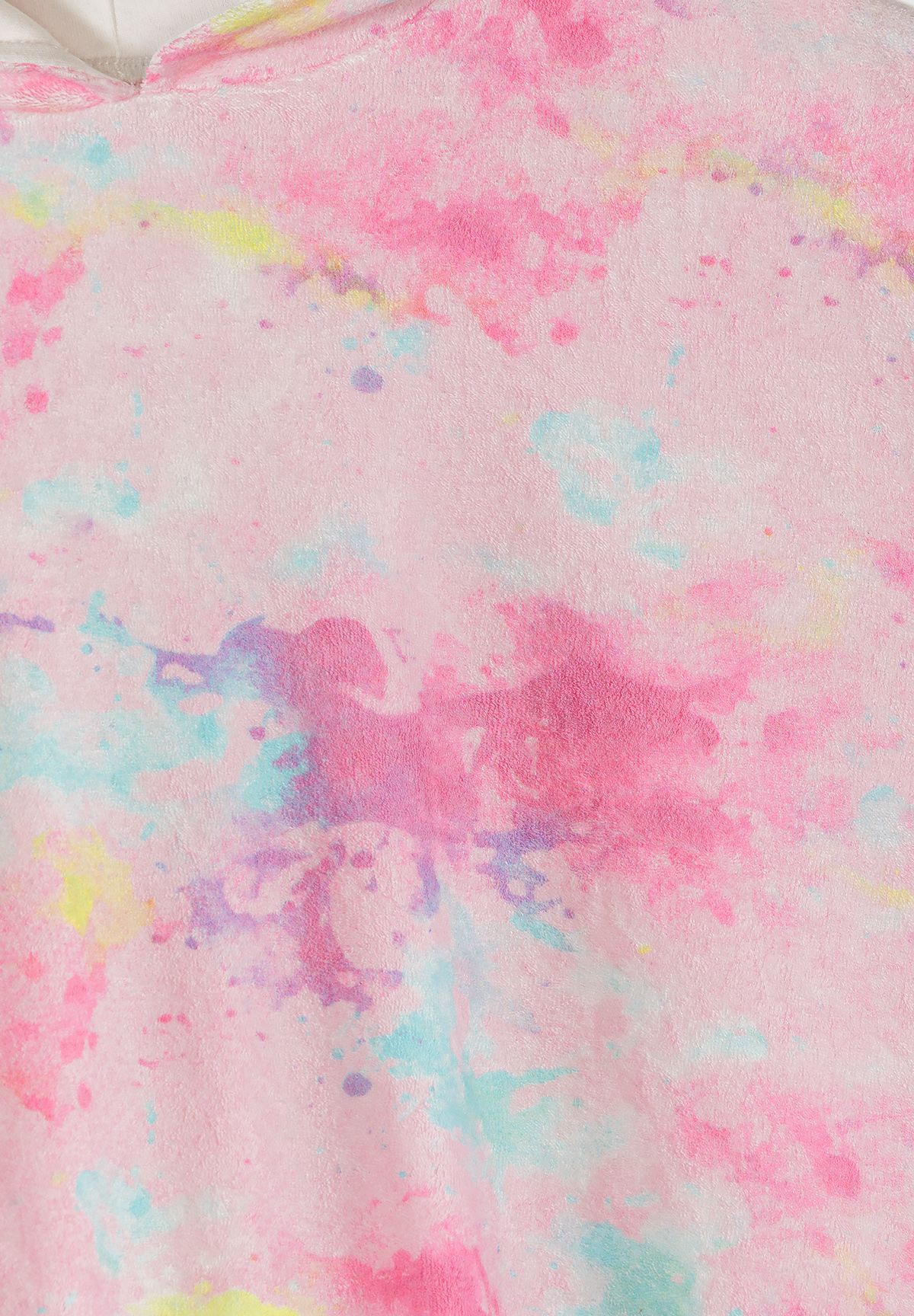 Hooded Beach Cover-Up, Tie-Dye Pink - 3