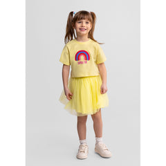 Girls' cropped t-shirt in yellow