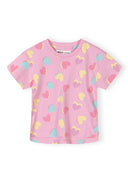 Dziewczęce 5-pak bawełnianych koszulek z krótkim rękawem liliowe, białe, żółte 3 miesiące do 7 lat