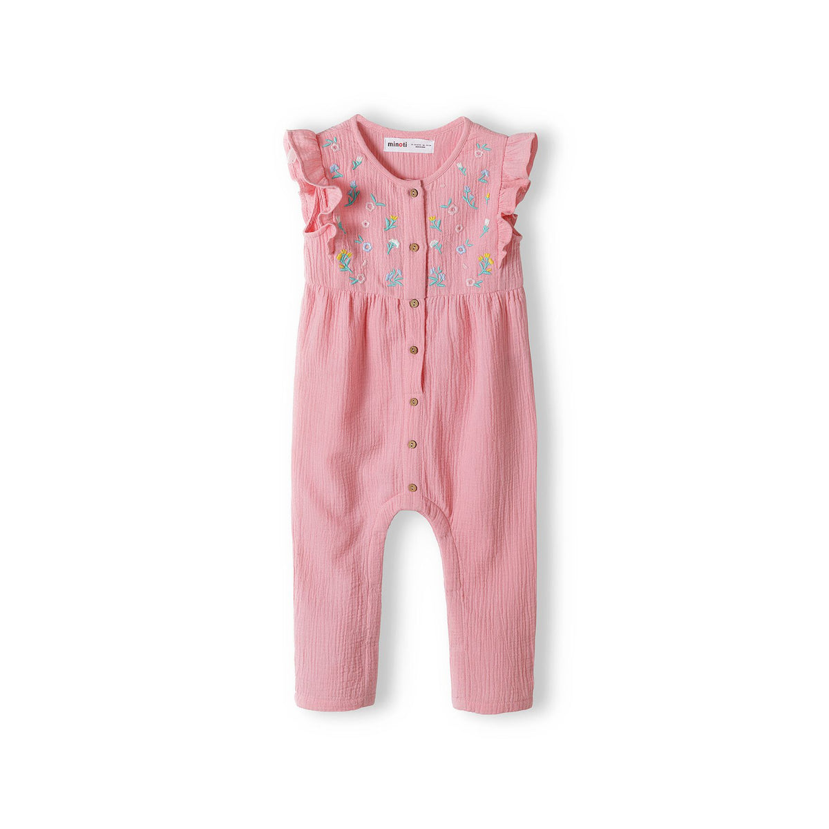 Girls' embroidered jumpsuit in pink — complete product view for square Shop card