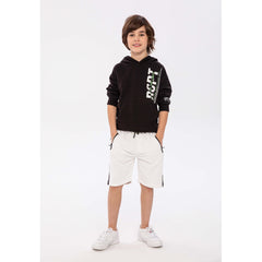Boys' graphic pullover hoodie in black