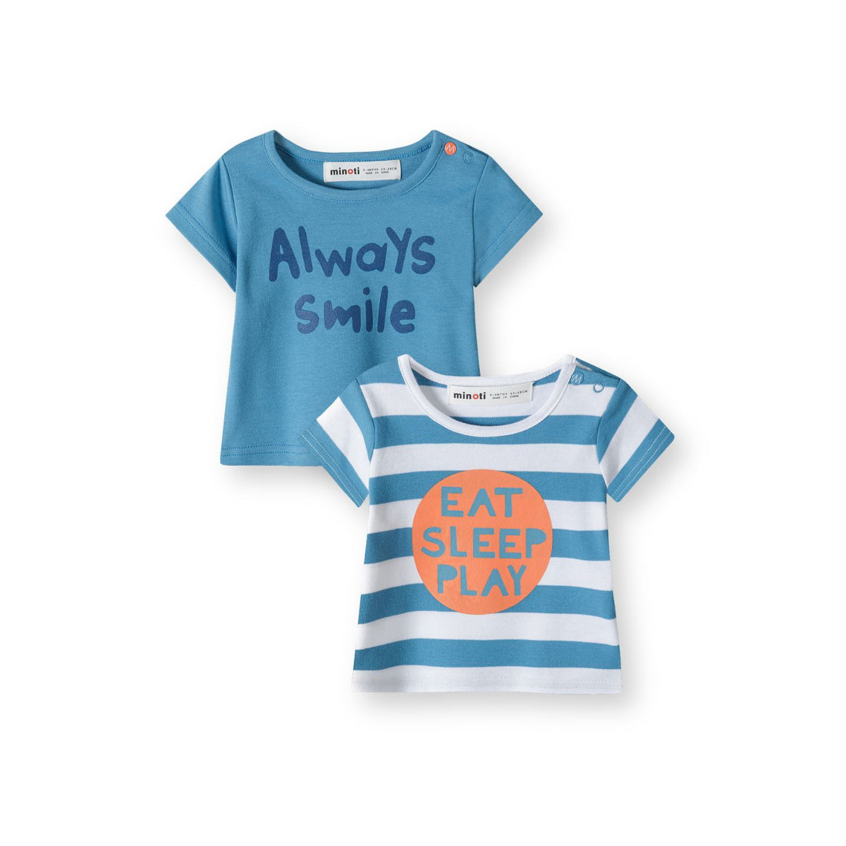 Boys' t-shirts 2-pack in teal and white — complete product view for square Shop card