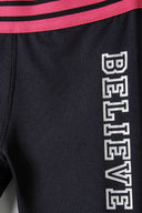 Legginsy sportowe z kontrastową talią