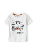 Boys t-shirt and jogpant set tiger print grey 3m-3y with playful tiger face design, soft cotton fabric, short sleeves.