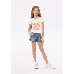 Girls' graphic t-shirt in white