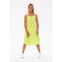 Girls' tiered sundress in lime green