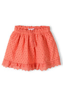 Girls broderie anglaise skirt paper bag waist orange 3-14y. Lightweight orange broderie anglaise with tiered frill hem. Designed for comfort.