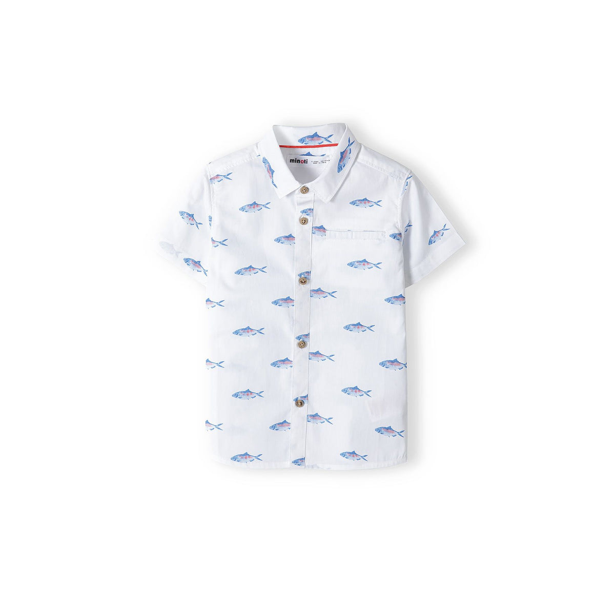 Boys' shirt in white and blue — complete product view for square Shop card
