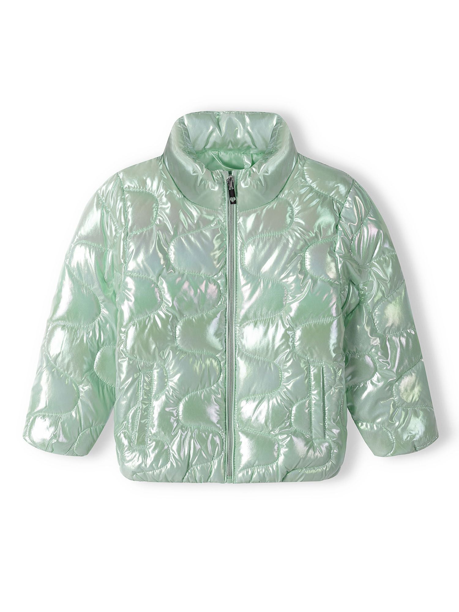 Quilted Puffer Jacket, Mint Green, Iridescent - 2