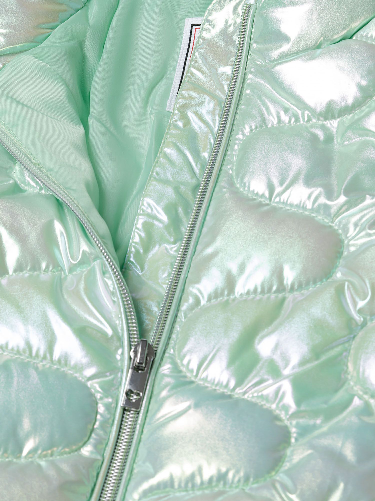 Quilted Puffer Jacket, Mint Green, Iridescent - 4