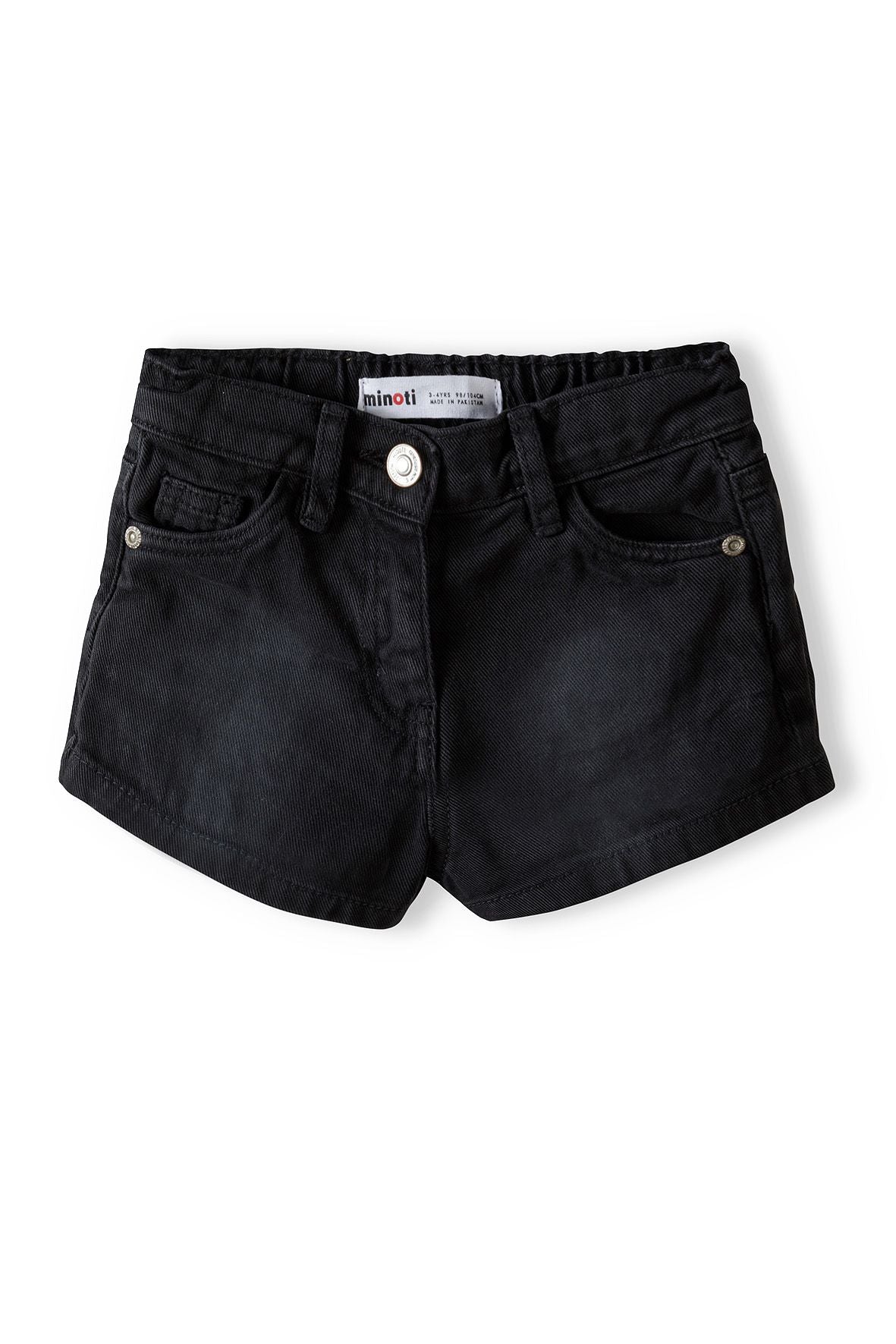 Denim Shorts, Black Acid Wash - 1