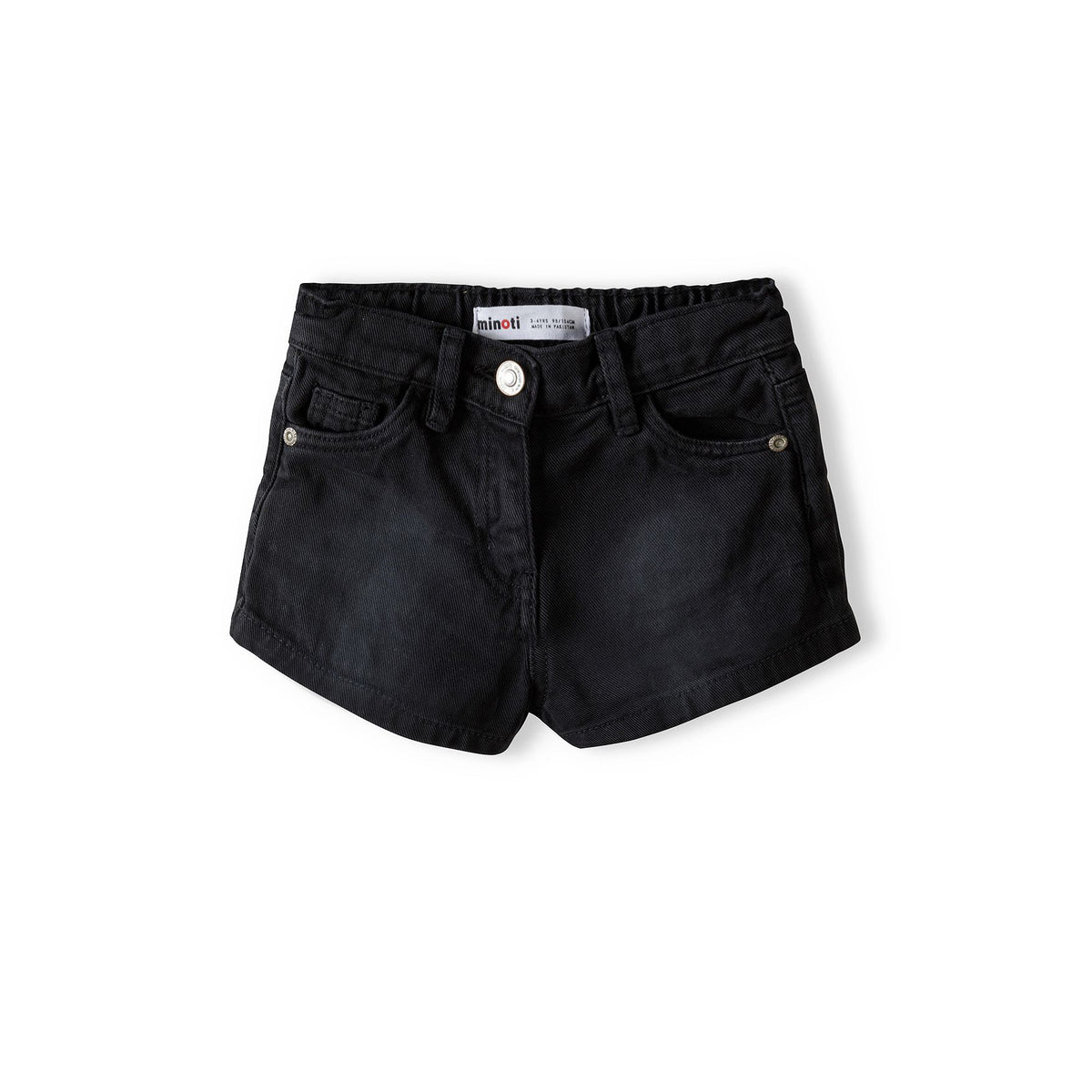Girls' denim shorts in black — complete product view for square Shop card